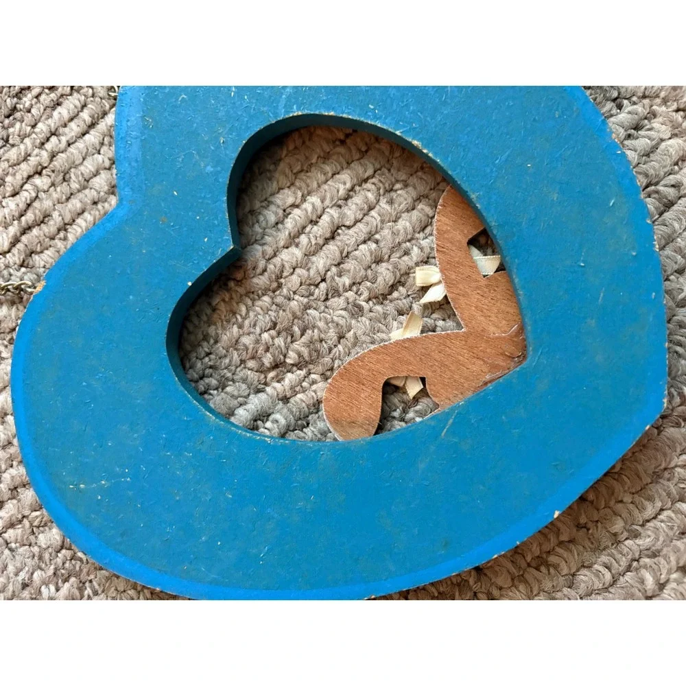Vintage Wooden Welcome goose Sign Blue Heart Geese Country Cottage Wall Decor